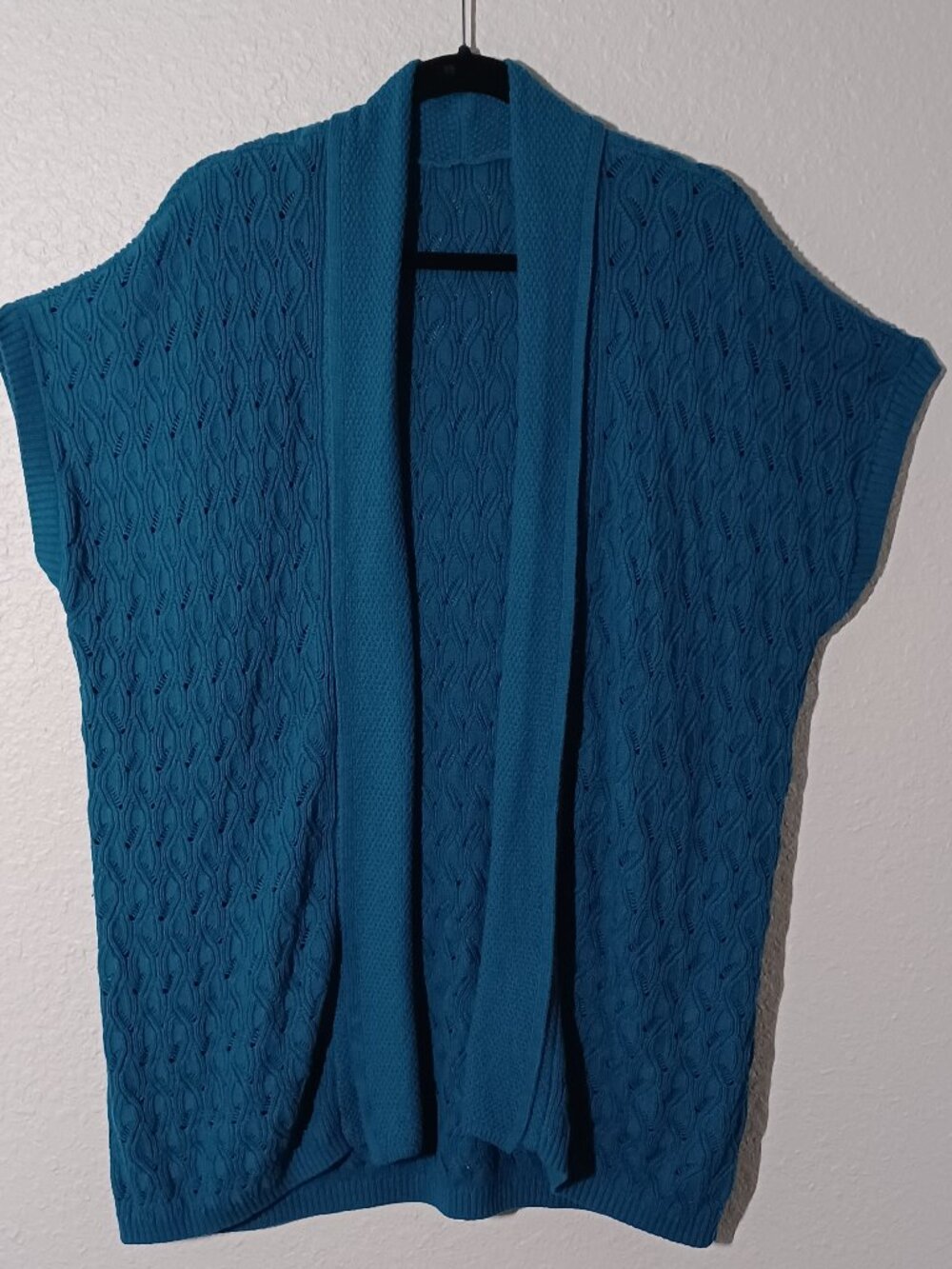 Women's Short Sleeve Teal Light Weight Cardigan XXL